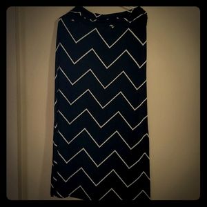 Black and White Chevron Maxi Skirt Petite